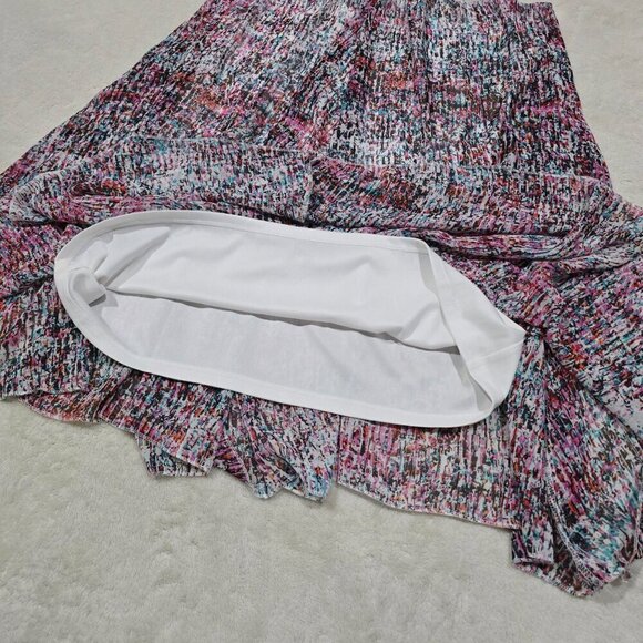 Decree ✦ Sleeveless Chiffon Dress ✦ Abstract Multicolor Print w/ Soft Lining M - Picture 7 of 16